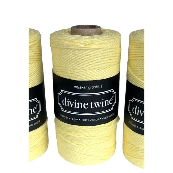 NEW Pack (3)  Bakers Twine USA Made 100% Cotton 240 Yards, 4 PLY Yellow NWT - Picture 4 of 5